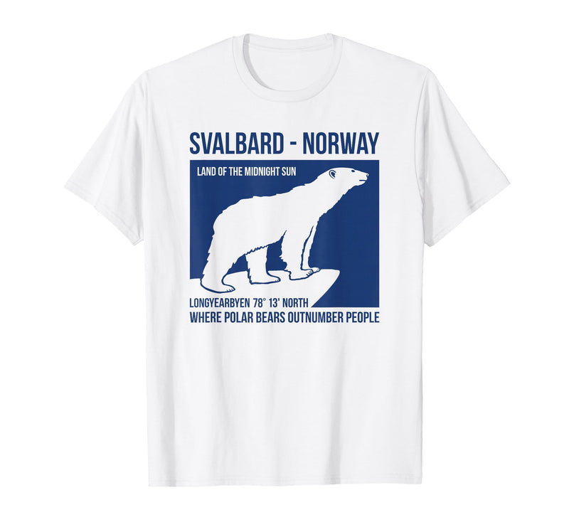 Svalbard T-Shirt Co. Svalbard Norway Polar Bear T Shirt Spitsbergen Longyearbyen T-Shirt - White
