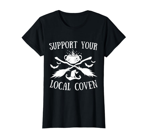 Support Your Local Coven Halloween tee Support Your Local Coven Halloween Coven Witch T-Shirt - Black