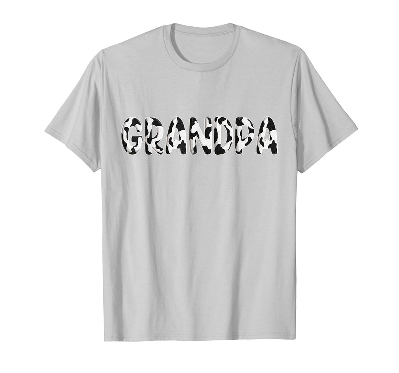 Cow Pattern Print Family Matching Birthday Shirts Cow Grandpa Birthday Family Matching Fathers Day Boy Girl T-Shirt - Silver