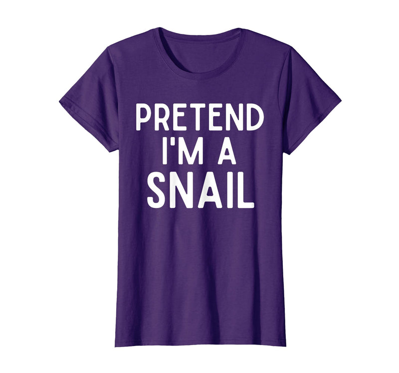 Snail Costume Party Lazy Snail Halloween Costume Pretend I'm A Snail Costume Party Funny Halloween Snail T-Shirt - Purple