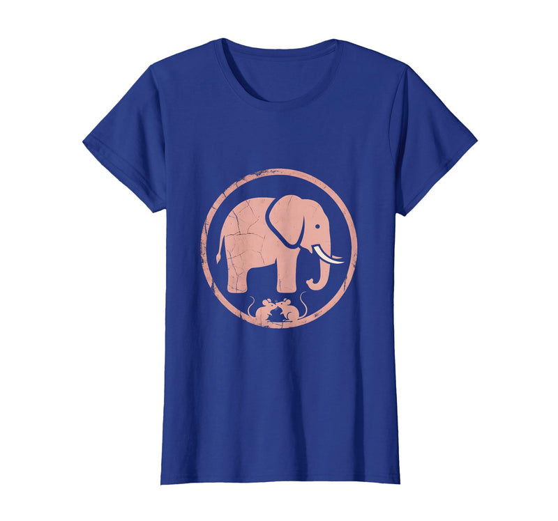 Mademark Be Kind Elephant and Mouse Gentle Touch Design T-Shirt - Women - Royal Blue