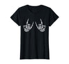 Halloween Tees for Women Men Kids Rocker Hand Sign Rock Skeleton Halloween Costume Men Women T-Shirt - Black