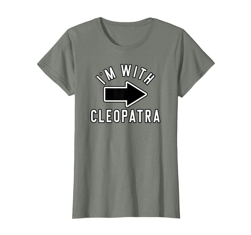 Lazy Last Minute Cleopatra Halloween Costumes Couples Halloween Costume Shirts I'm with Cleopatra T-Shirt - Olive Heather