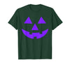 Trick or Treat Funny Halloween Costumes Party Tees Jack O Lantern Scary Carved Pumpkin Face Halloween Purple T-Shirt - Dark