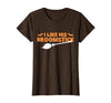 Funny Groovy Halloween Outfit I Like His Broomstick Halloween Funny Matching Couples T-Shirt - Brown
