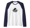 Mademark Horse Power - Equestrian Strength Graphic Art Raglan Baseball Tee - Navy Blue/White
