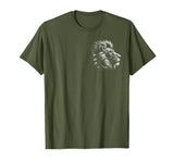 MyAnimal - Your Favourite Animal Wear Lion Head - Cool Portrait of a Proud Lion on Chest T-Shirt - Olive Green