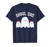 Ghoul Dad, Halloween Daddy Ghost Father of Two Ghost Girls T-Shirt - Navy Blue
