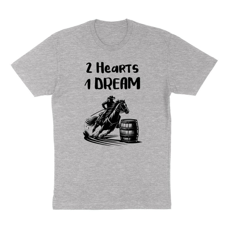 TeesAndTankYou 2 Hearts 1 Dream Horse Rider Shirt Unisex - Grey