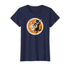 The Persnickety Owl Vintage Halloween Ephemera The Black Cat Magazine Halloween Cat Rabbit and Banjo T-Shirt - Navy Blue