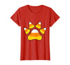 Scary Halloween Tees For Adults and Kids Halloween Candy Corn Paw Print T-Shirt for Animal Lovers T-Shirt - Red