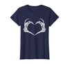 Halloween Tees for Women Men Kids Skeleton Hands Heart Halloween Rock Costume Men Women Kids T-Shirt - Navy Blue
