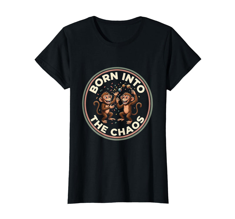 Mademark Born Into The Chaos Circus Monkey Design T-Shirt - Women - Black