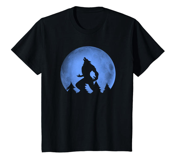 Ideas Halloween costume " Wolf moon " Wolf Halloween Costume Werewolf Blue Moon Scary for Men Boys T-Shirt - Black