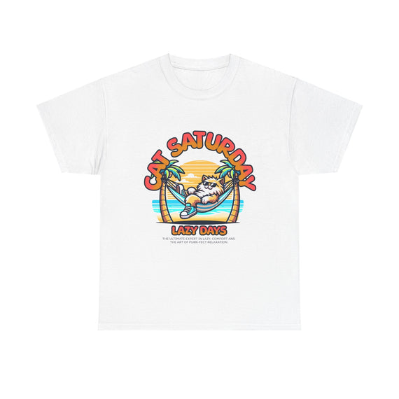 GENERIC cat Unisex Heavy Cotton Tee White - As Pictured
