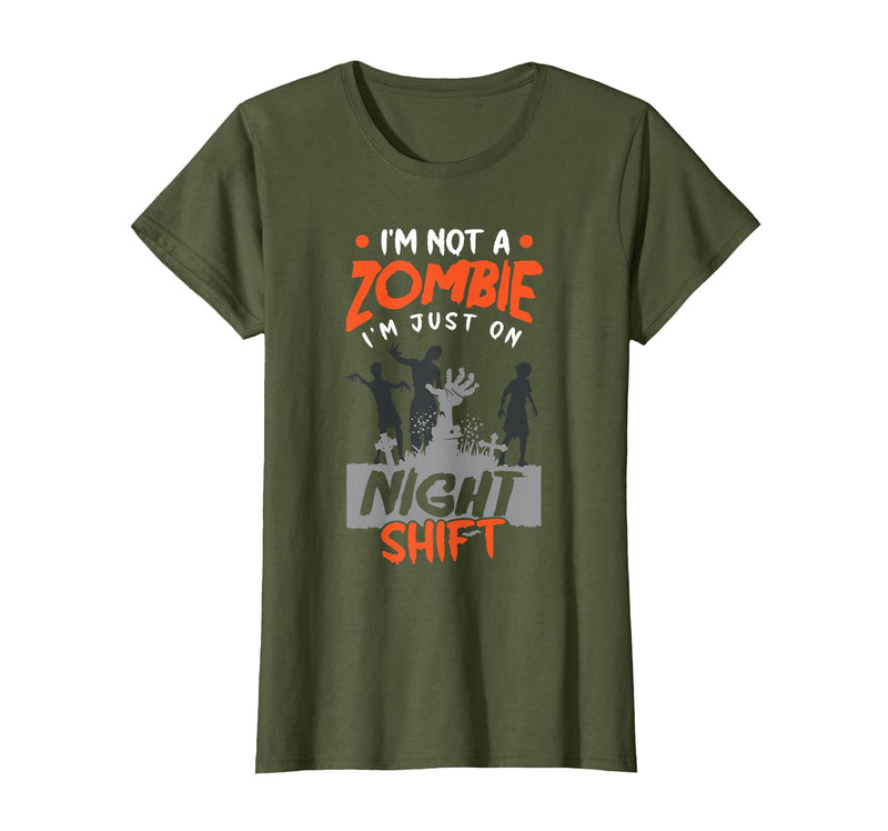 The Shift Worker - Night Shift Worker Design Night Shift Worker Halloween Funny Pun T-Shirt - Olive Green