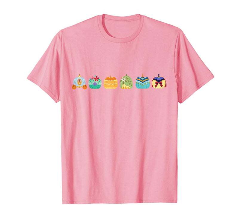 Disney Princess Pumpkins Fall Autumn Lineup of Princesses T-Shirt - Pink