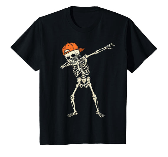 Funny Halloween Tees for Men Women Kids. Halloween Shirts Cool Teen Boys Skeleton Dab Mens Halloween T-Shirt - Black