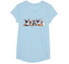 Funny Ghost Dog Halloween Girls Kids Cute French Bulldog Halloween Costume Frenchie Dog Ghost T-Shirt - Baby Blue