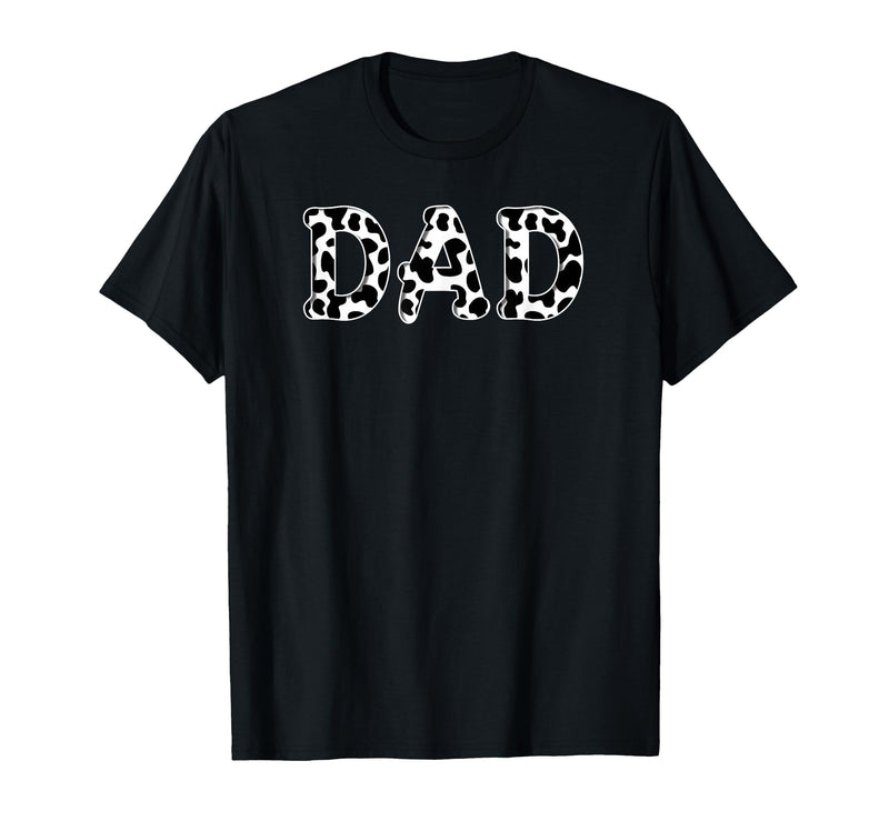 Cow Pattern Print Family Matching Birthday Apparel Cow Dad Birthday Family Matching Girl Boy Farm Birthday T-Shirt - Black