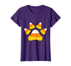 Scary Halloween Tees For Adults and Kids Halloween Candy Corn Paw Print T-Shirt for Animal Lovers T-Shirt - Purple