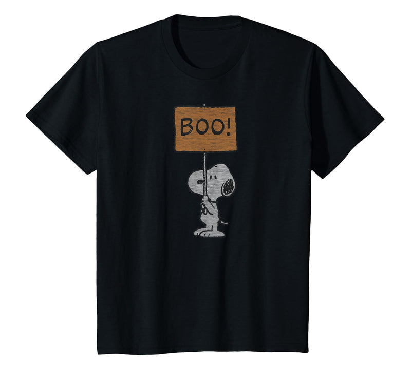 Peanuts Halloween Snoopy Boo Sign T-Shirt - Black