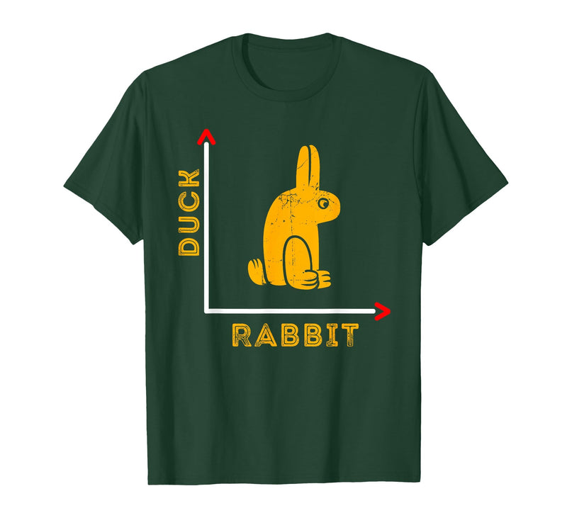 Wittgensteins Rabbit Duck Illusion Physics Nerd Math Geek T-Shirt in Dark Green