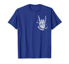 Funny Skeleton Halloween Vintage Stay Spooky Hand Skeleton Happy Halloween Pocket T-Shirt - Royal Blue