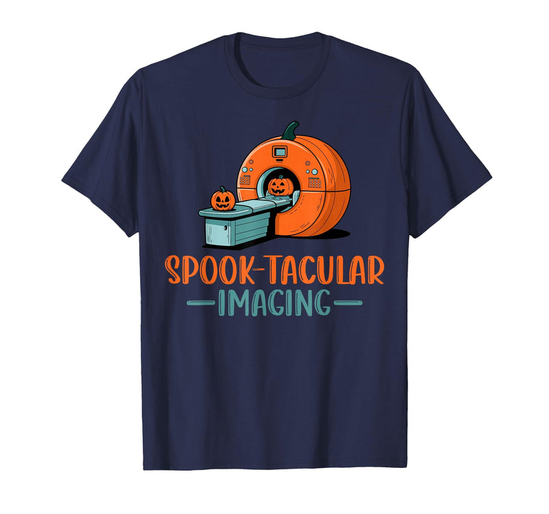 CT Technologist Halloween Gifts Co. CT Tech Technologist Pun Spook-Tacular Halloween T-Shirt - Navy Blue