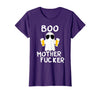 Vulgar Halloween Tee Shop Boo Motherfucker Funny Beer Drinking Ghost Adult Halloween T-Shirt - Purple