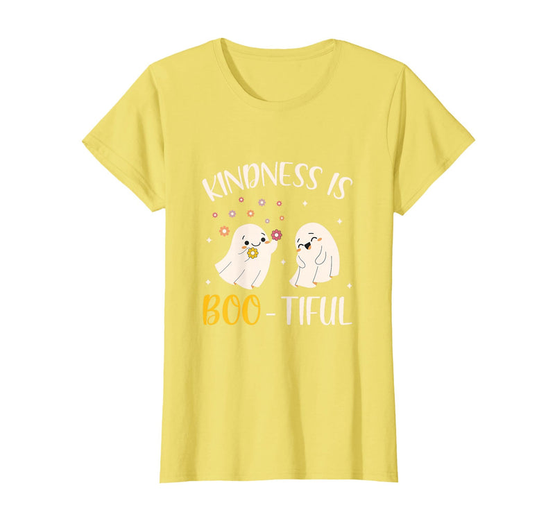 Halloween Costume Teacher Kindness is Boo Tiful Teacher Cute Ghost Halloween Costume T-Shirt - Lemon Yellow