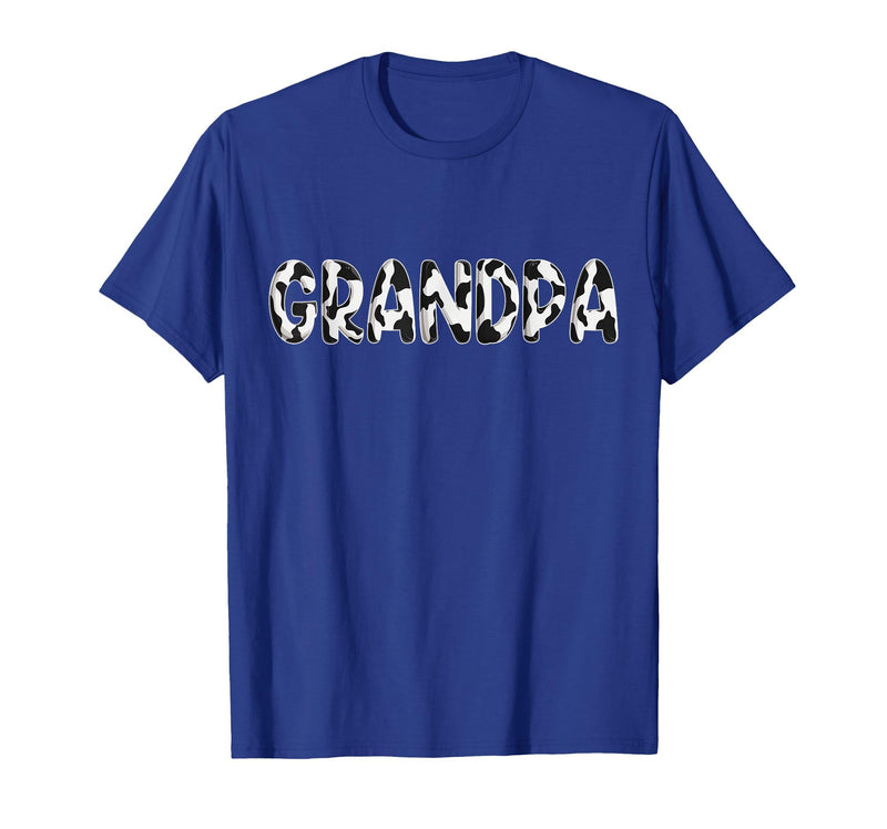 Cow Pattern Print Family Matching Birthday Shirts Cow Grandpa Birthday Family Matching Fathers Day Boy Girl T-Shirt - Royal