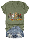 Niaday Fall Horse Shirt Men Women Graphic Short Sleeve T-Shirt Tee, Fall Season Horses Horse Lover Shirt - Green1