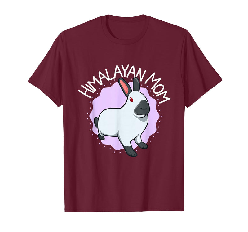 Himalayan Rabbit Mom T-Shirt in Burgundy