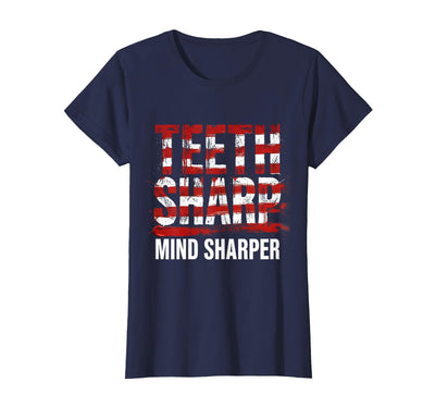 Teeth Sharp Mind Sharper Shark Graphic Design T-Shirt