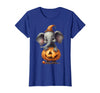 Cute Elephant Wearing A Pumpkin Halloween Cloths Cute Elephant Wearing A Pumpkin Halloween Funny Elephant T-Shirt - Royal
