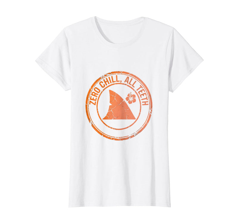 Mademark Zero Chill All Teeth Fierce Shark Design T-Shirt - White