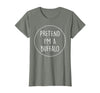 Lazy Funny Halloween Costume Co. Pretend Im a Buffalo Halloween Costume T-Shirt - Olive Heather
