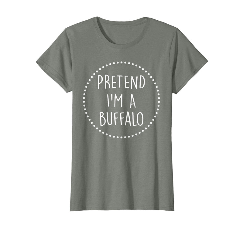 Lazy Funny Halloween Costume Co. Pretend Im a Buffalo Halloween Costume T-Shirt - Olive Heather
