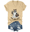WQFQW Boo JEE 2026 Ghost Funny Halloween Leopard Print Ghost Shirt for Women - Khika-vneck