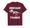 Dinosaur Trainer Costume Halloween Dino Skeleton T-Shirt - Burgundy