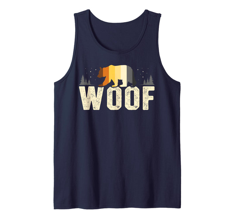 Bear Community Bear Brotherhood Gay Men Gifts Mens Woof Bear Pride Retro Nature Gay Men Bear Flag Tank Top - Navy Blue