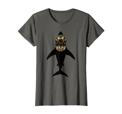 Shark in Vintage Deep Sea Diving Helmet T-Shirt