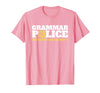 Easy Halloween Costume Top Shop Grammar Police Officer Funny Badge Halloween Costume T-Shirt - Pink