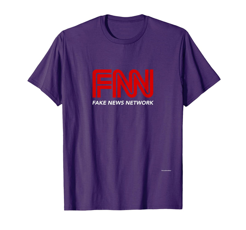 Fake News Network #fakenews Funny Trump Halloween Costume T-Shirt - Purple