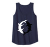 Mademark Yin Yang Sharks Ocean Balance Graphic Tank Top - Navy Blue
