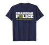 Easy Halloween Costume Top Shop Grammar Police Officer Funny Badge Halloween Costume T-Shirt - Navy Blue