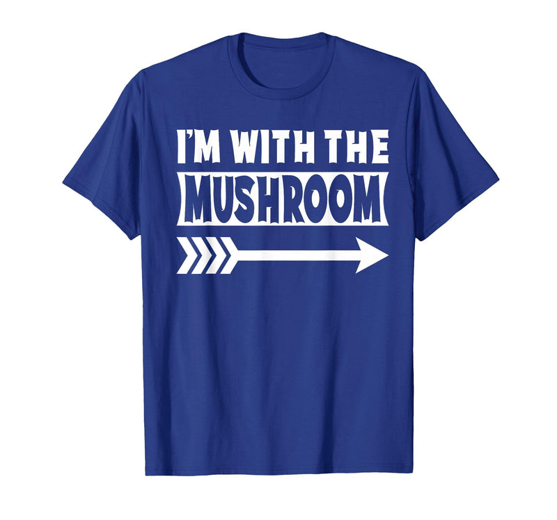 Funny Lazy & Easy Halloween Couple Costume Tee I'm with The Mushroom Halloween Costume Mushroom Halloween T-Shirt - Royal
