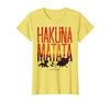 Disney Lion King Hakuna Matata Sunset Fill Trio Logo T-Shirt - Lemon Yellow