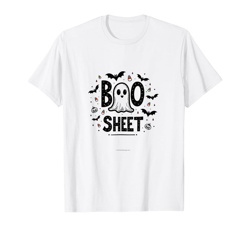 Mademark Halloween Humorous Boo Sheet Ghost Face Pun T-Shirt - White